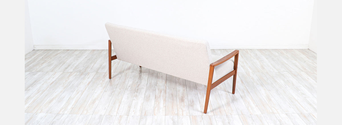 Danish Modern Sculpted Teak Sofa
