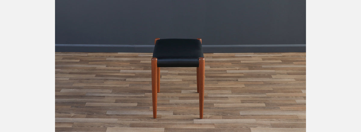 Niels Moller Model-80A Teak & Leather Stool