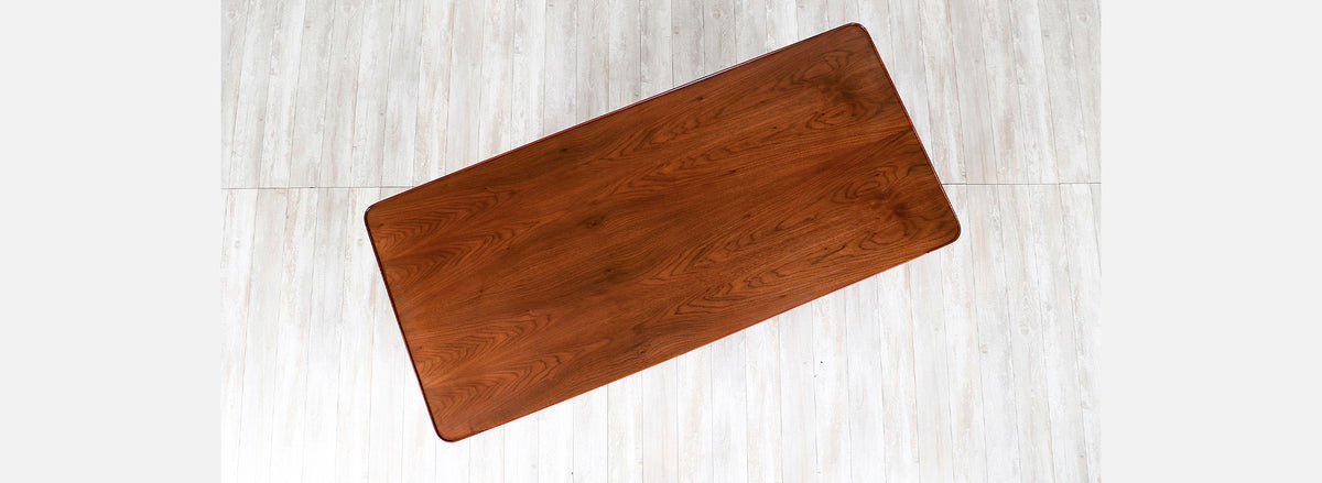 Jack Cartwright Walnut & Cane Executive Desk for Founders Co.