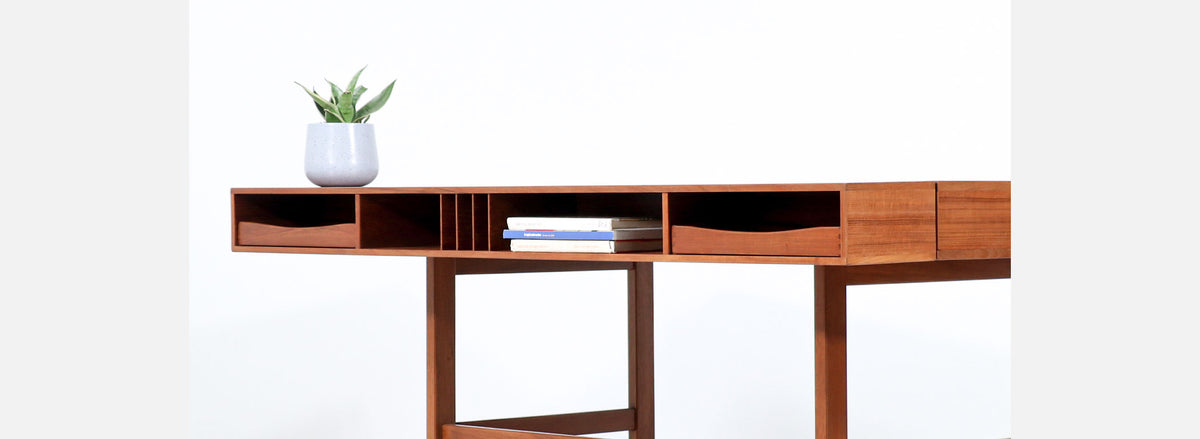 Danish Modern Flip-Top Partners Executive Teak Desk by Peter Løvig Nielsen