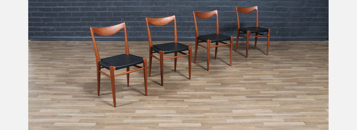 Rolf Rastad & Adolf Relling “Bambi” Teak & Leather Dining Chairs