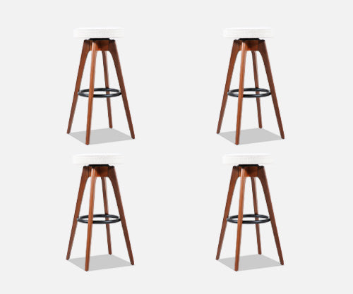 Chet Beardsley Sculpted Walnut Swiveling Stools for Living Design 