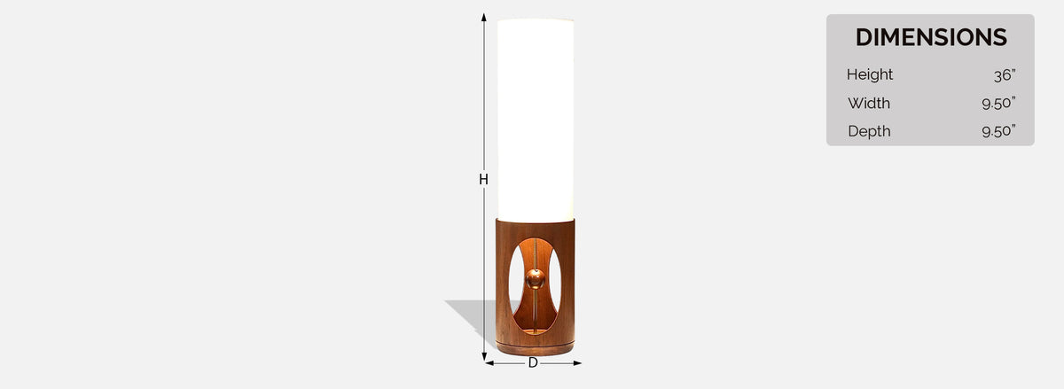 Arthur Jacobs Korina Wood Cylinder Table Lamp for Modeline of California