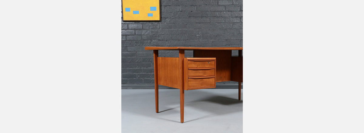 Danish Modern Floating-Top Desk by Peter Lovig Nielsen