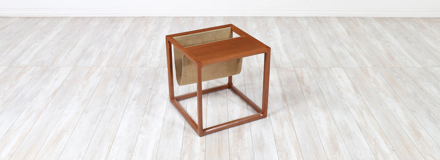 Aksel Kjersgaard Teak Side Table with Magazine Leather Pouch