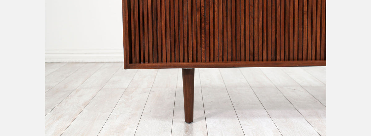 Mid-Century Modern Tambour-Door Credenza by Merton L. Gershun