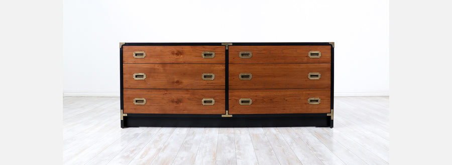 Mid-Century Modern Dresser with Brass Accents by Glenn of California