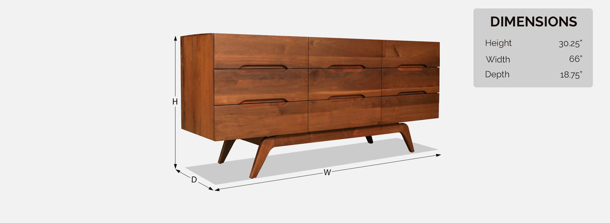 Mid-Century Californian Modern Sculpted Walnut Dresser 