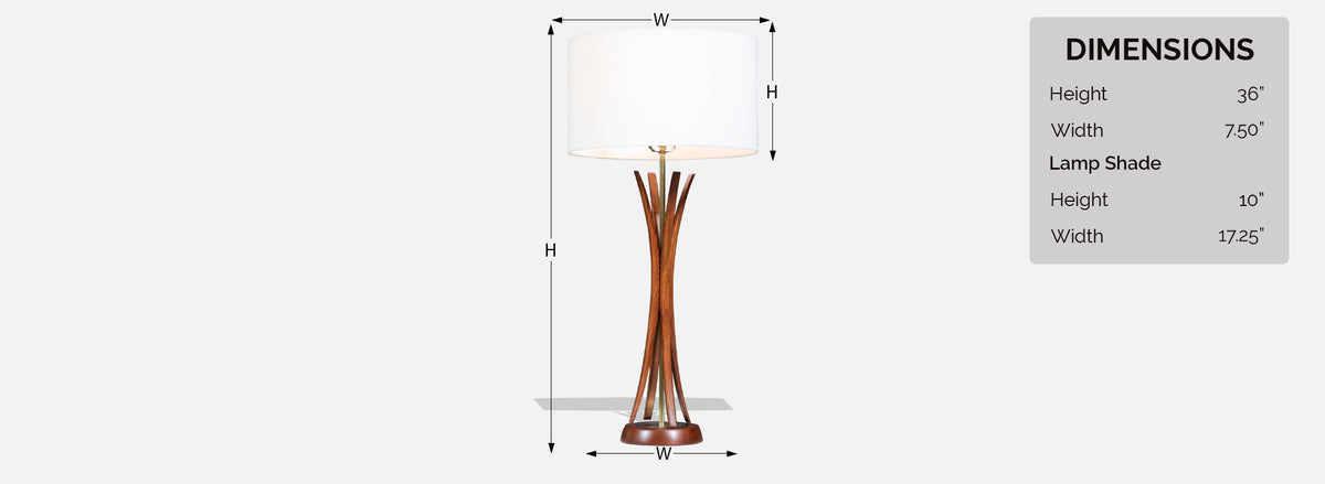 Mid-Century Modern Sculpted Table Lamp by Roller Lamp Co.
