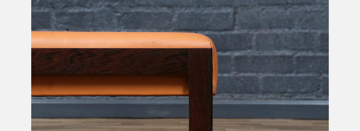 Danish Modern Rosewood & Leather Stool
