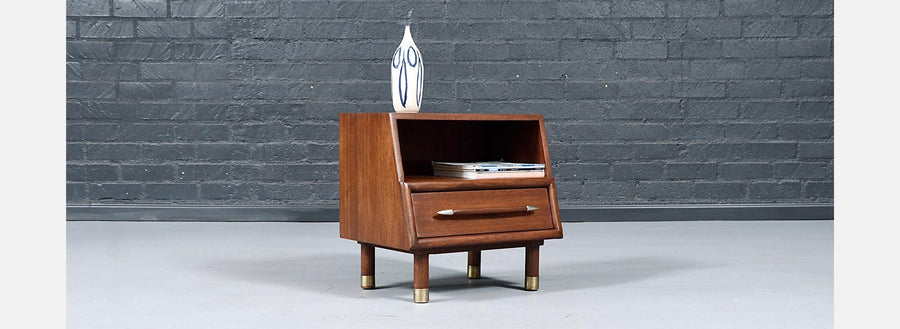 Californian Modern Night Stand w/ Bookcase by John Keal for Brown Saltman