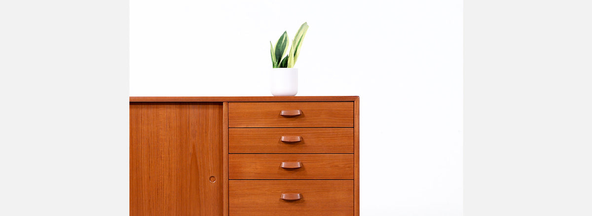 Svend Age Hansen Teak & Oak Credenza with Drawers for Naestved Møbelfabrik