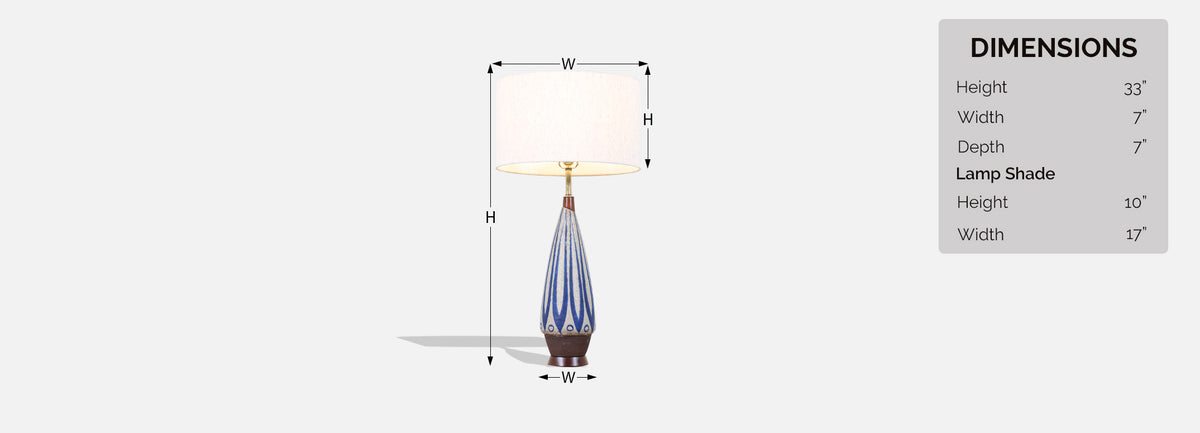 Danish Modern Glazed Ceramic Table Lamp 