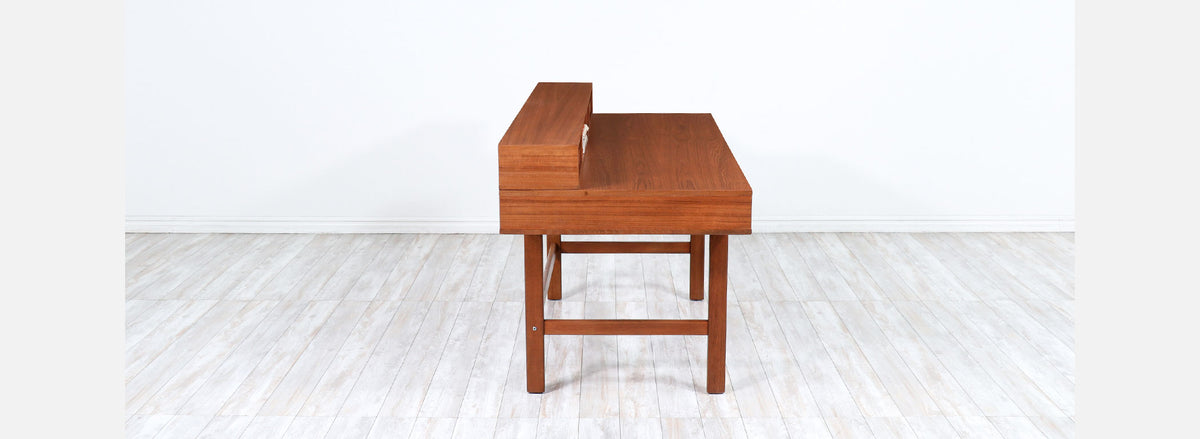 Danish Modern Flip-Top Partners Executive Teak Desk by Peter Løvig Nielsen