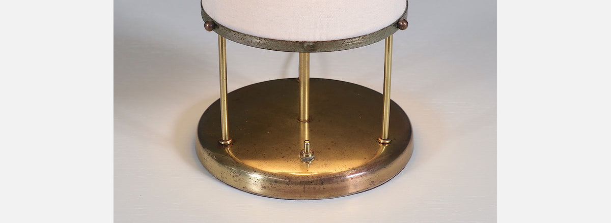 Mid-Century Modern Trident Column Style Brass Table Lamp