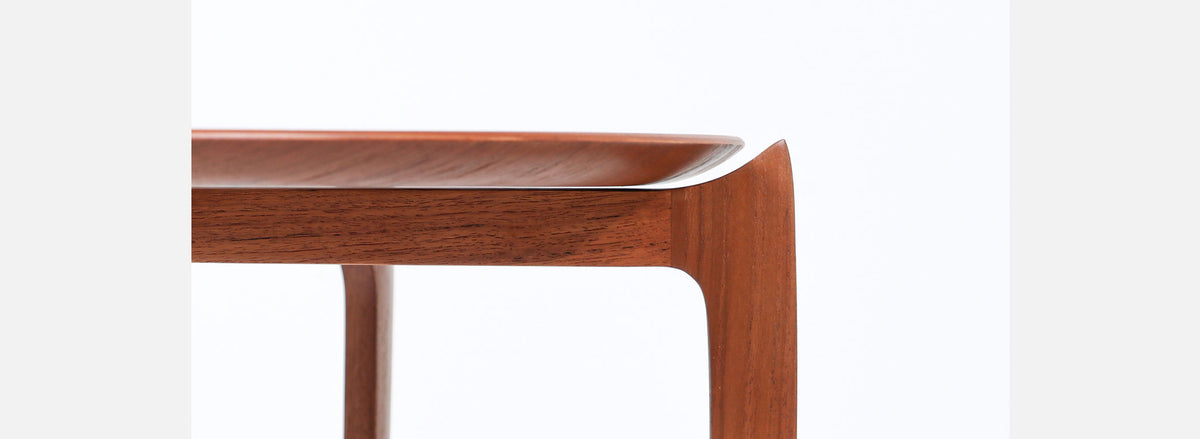Danish Modern Sculpted Folding Tray Side Table by Fritz Hansen
