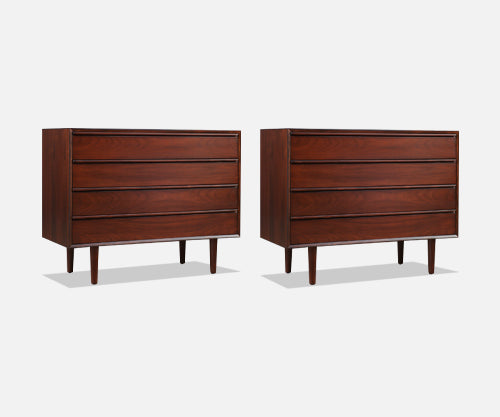 Pair of Scandinavian Modern Rosewood Dressers by Westnofa 