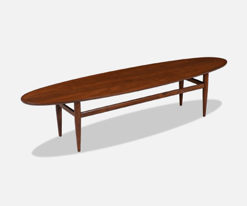 Mid-Century Modern Surfboard Style Coffee Table by Henredon