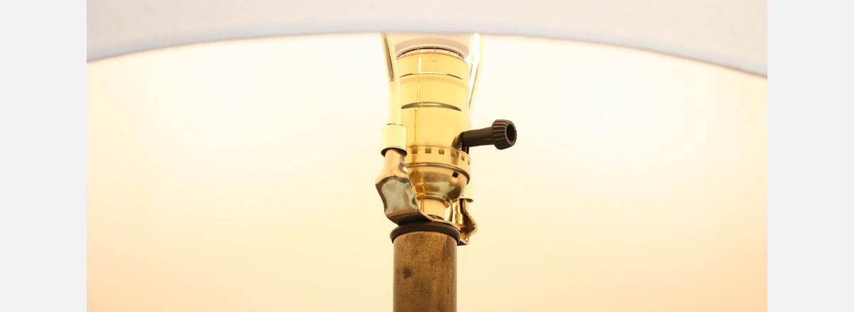 Mid-Century Earthy Glazed Table Lamps w/ Abstract Relief Design