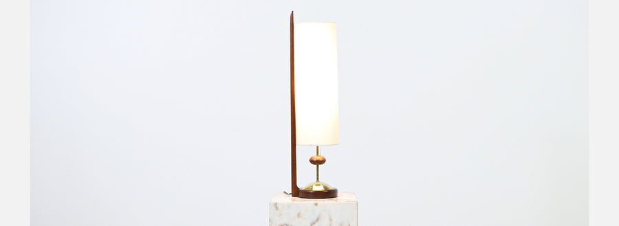 Modeline of California Modern Sculpted Walnut Table Lamp