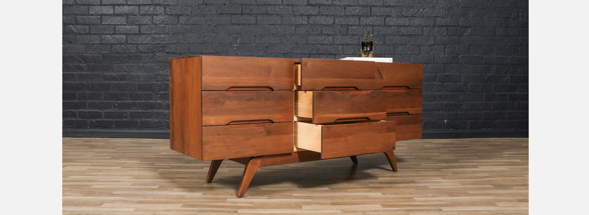Mid-Century Californian Modern Sculpted Walnut Dresser 