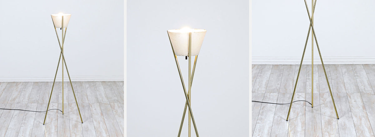 Robert Sonneman Tripod Brass Floor Lamp for Lightolier