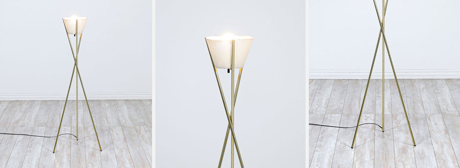 Robert Sonneman Tripod Brass Floor Lamp for Lightolier