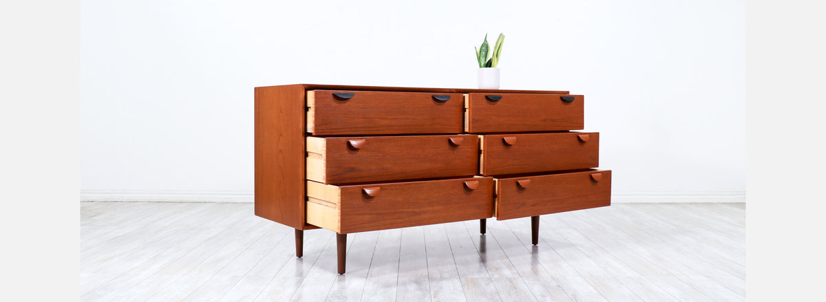 Danish Modern 6-Drawer Teak Dresser