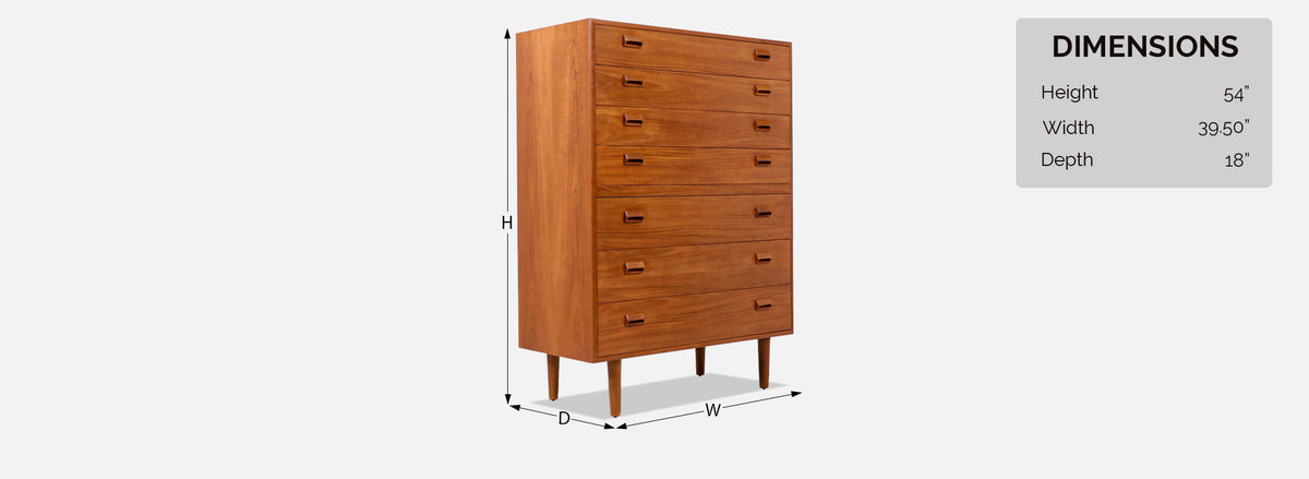 Danish Modern Teak Chest of Drawers by Børge Mogensen for Søborg Møbler