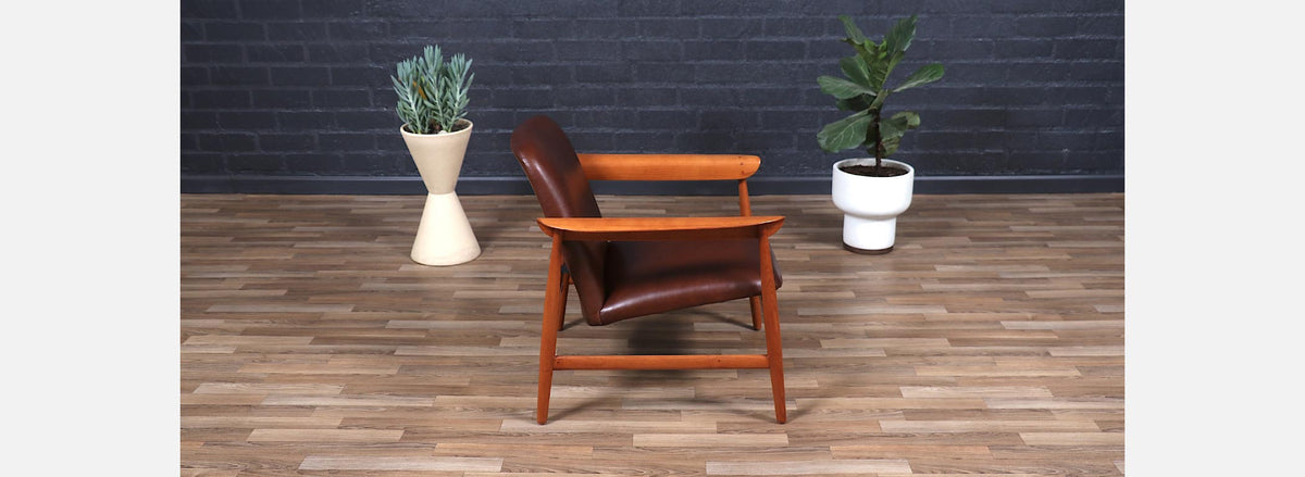 Finn Juhl Model BO-118 Cognac Leather & Teak Lounge Chair