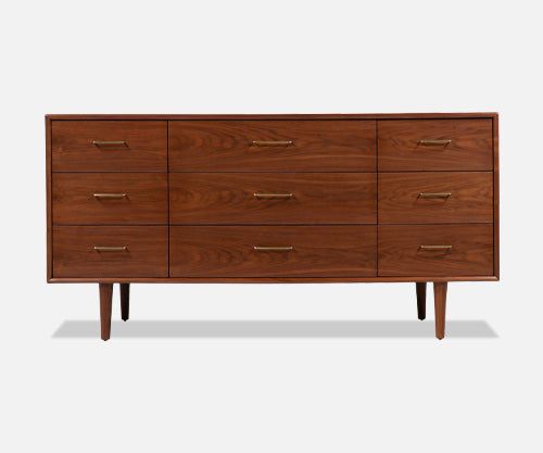Mid-Century Modern Dresser with Brass Accent Pulls for Guild of California