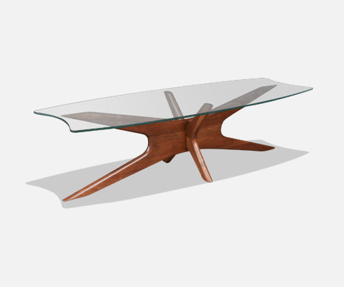 Adrian Pearsall 893-TGO Sculptural Coffee Table w/ Stingray Glass Top