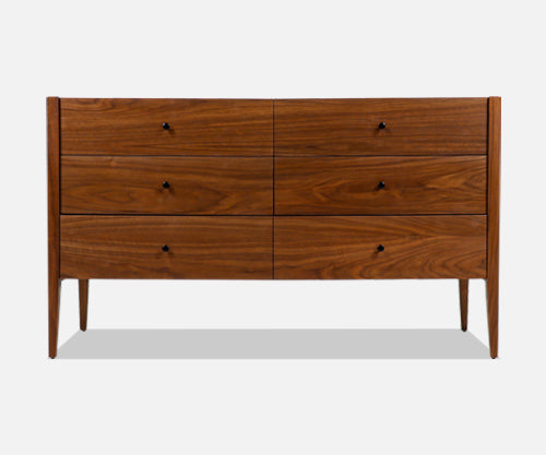 Mid-Century Modern 6-Drawer Walnut Dresser