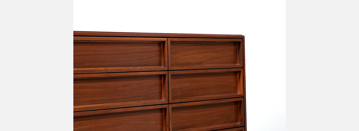 John Keal 12-Drawers Walnut Dresser for Brown Saltman