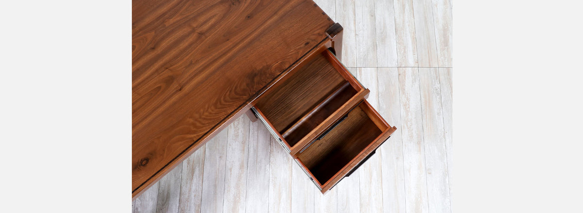 California Studio Sculpted Walnut Executive Desk by Anthony Khan