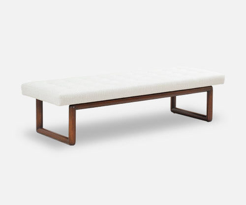Mid-Century Floating Tubular Walnut Bench