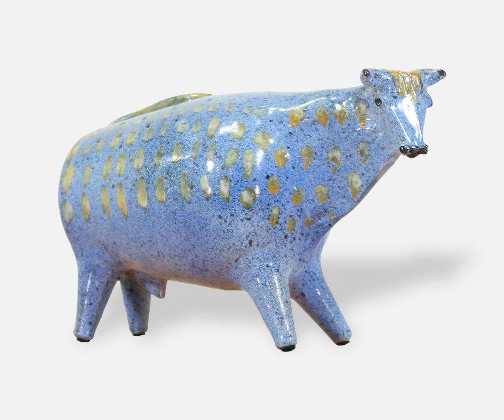 Mid-Century Ceramic Bull Sculpture by Alfaraz