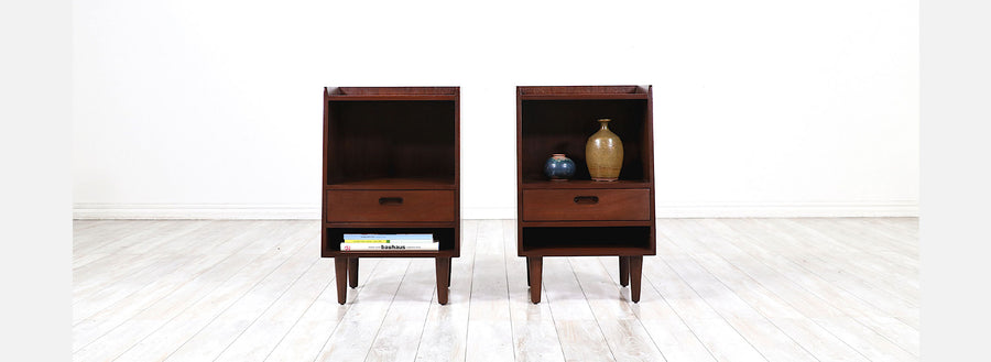 Edward J. Wormley Night Stands with Bookshelves for Dunbar