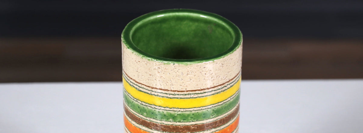 Aldo Londi Multi-Color Glazed Ceramic Vase for Bitossi Studio