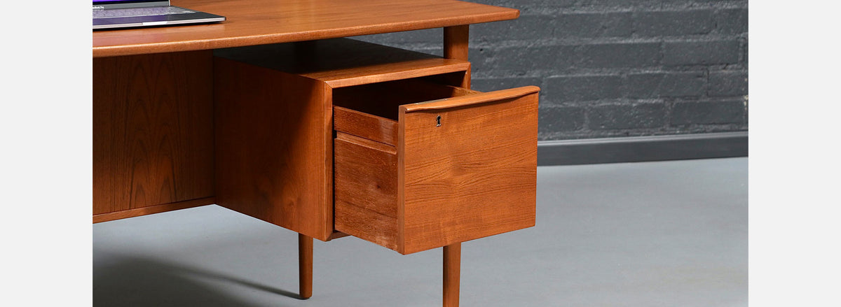 Danish Modern Floating-Top Desk by Peter Lovig Nielsen