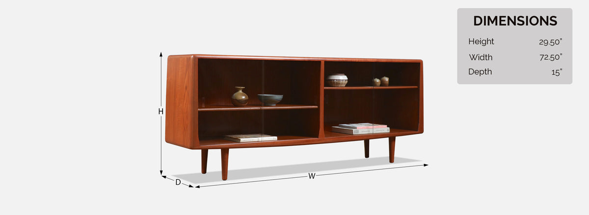 Danish Modern Teak & Glass Bookcase by Bernard Pedersen