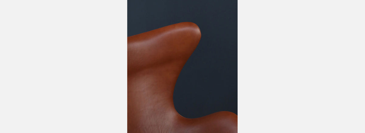 Vintage Arne Jacobsen Cognac Leather "Egg" Chair 