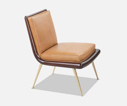 T.H. Robsjohn-Gibbings Brass Accent Lounge Chair for Widdicomb