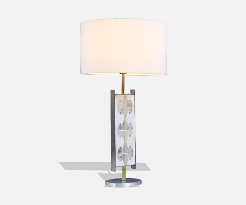 Mid-Century Modern Mosaic Tile & Steel Table Lamp