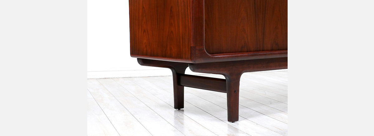 Danish Modern Rosewood Tambour-Door Credenza by Dyrlund