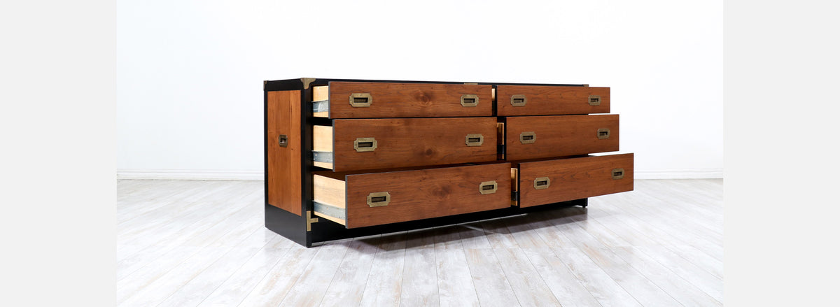 Mid-Century Modern Dresser with Brass Accents by Glenn of California