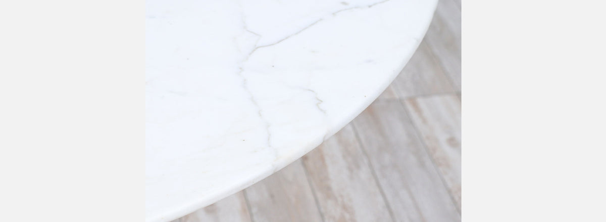 Vintage Eero Saarinen Tulip Dining Table with Rare Calacatta Marble Top for Knoll