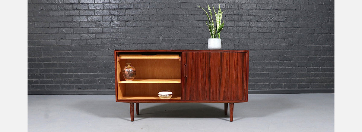 Carlo Jensen Rosewood Credenza w/ Sliding Doors for Hundevad & Co.