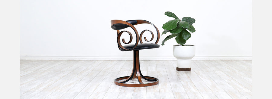 George Mulhauser "Scroll" Swivel Chair for Plycraft