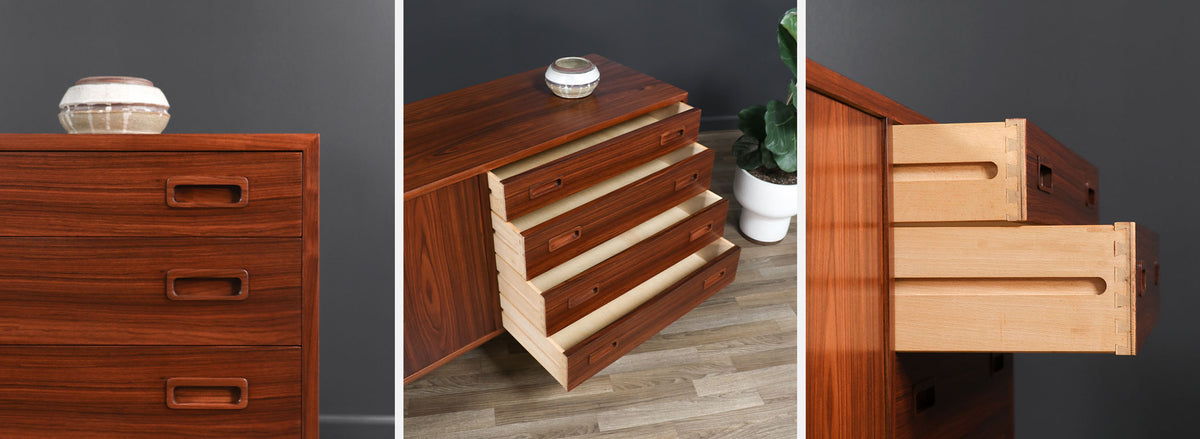 Carlo Jensen Rosewood Credenza with Bi-Folding Door 